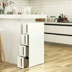 Regał z kółkami 45x83x17 cm wąski słupek szafka KFR08WT