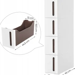 Regał z kółkami 45x83x17 cm wąski słupek szafka KFR08WT
