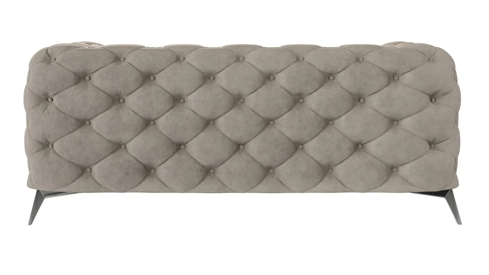 Ropez Chelsea sofa 2 osobowa pikowana beżowa nogi srebrne