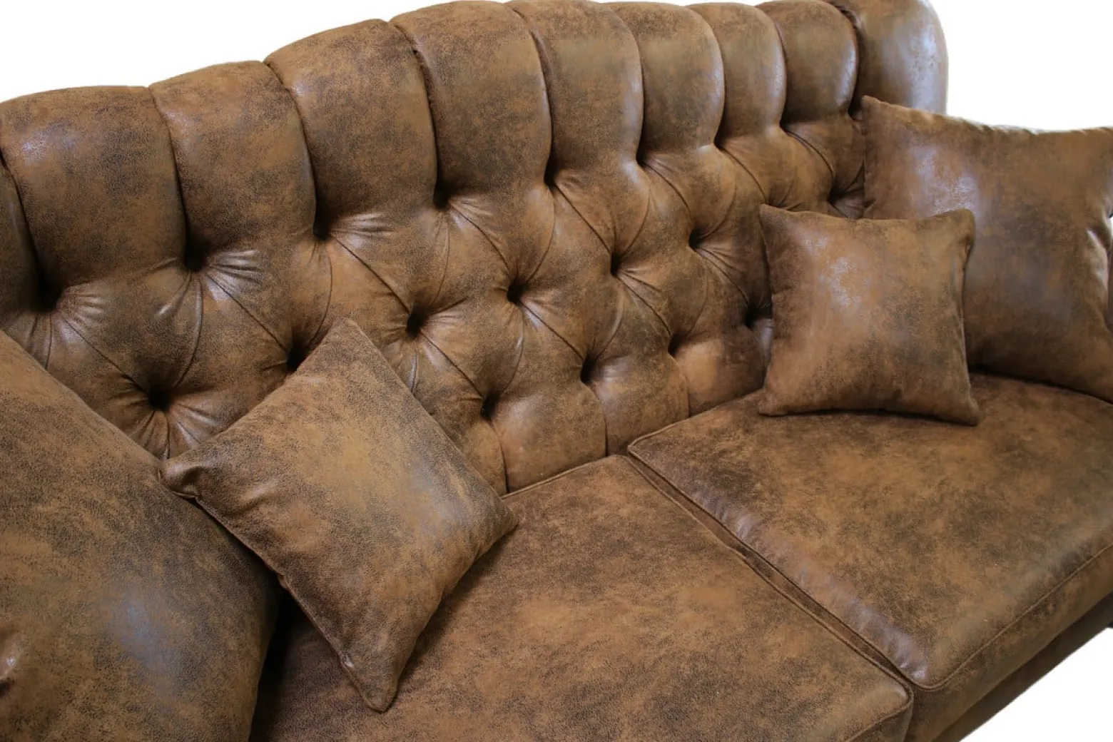 Ropez Chesterfield Jersey sofa 2os. pikowana zamsz brązowy