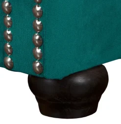 Ropez Chesterfield York Blink 2 kryształki welur turkusowy
