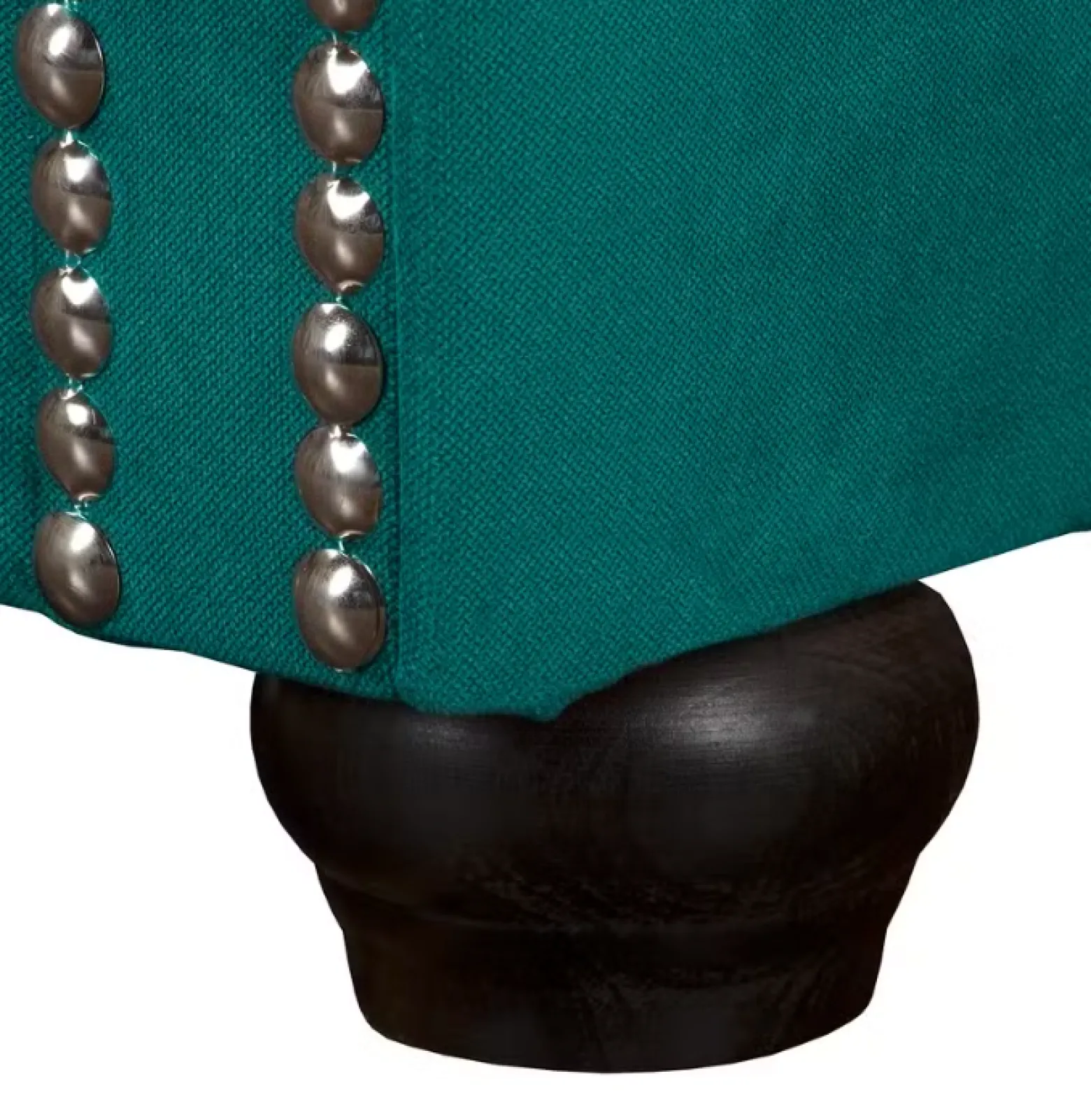 Ropez Chesterfield York Blink 2 kryształki welur turkusowy