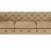 Ropez Chelsea sofa 3 osobowa pikowana kremowa nogi srebrne