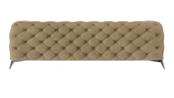 Ropez Chelsea sofa 3 osobowa pikowana kremowa nogi srebrne