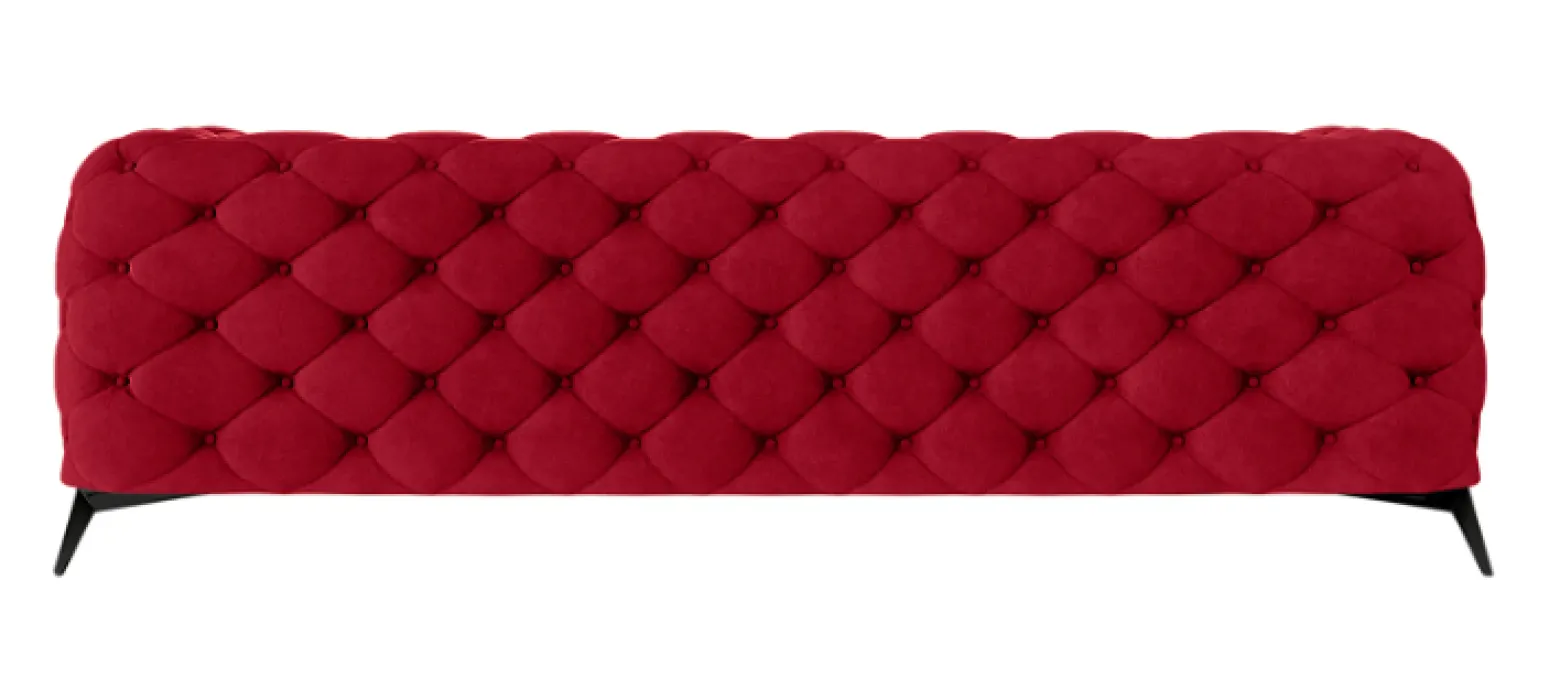Ropez Chelsea sofa 3 pikowana czerwona nogi czarny mat