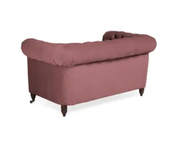 Ropez Chesterfield Oxford sofa 2os. pikowana welur wrzosowy