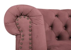 Ropez Chesterfield Oxford sofa 2os. pikowana welur wrzosowy