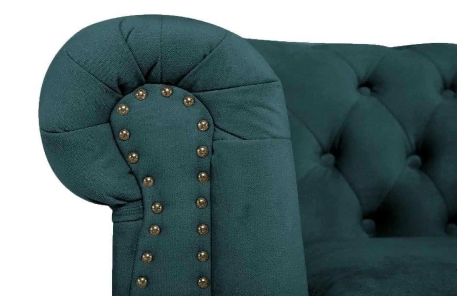 Ropez Chesterfield Oxford sofa 3os. pikowana welur turkusowy