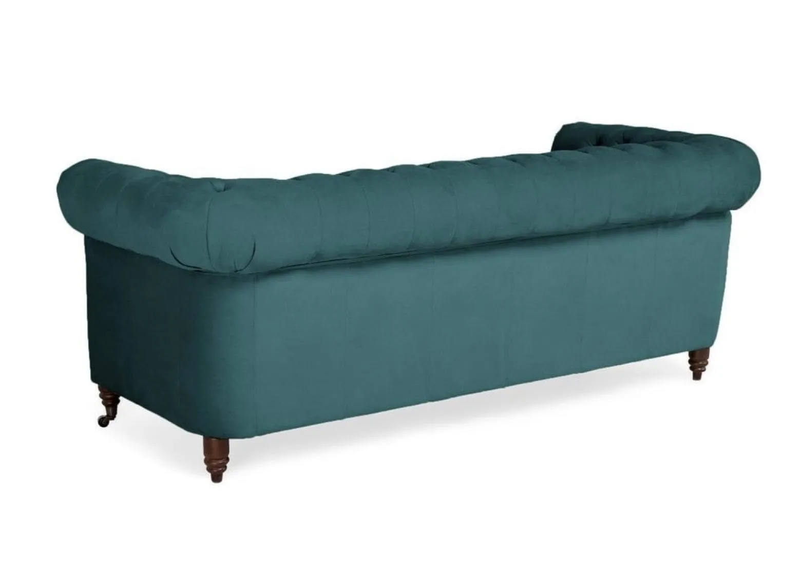 Ropez Chesterfield Oxford sofa 3os. pikowana welur turkusowy