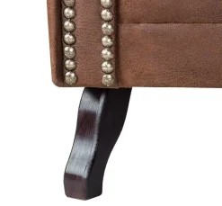 Ropez Chesterfield Sofa 2 os. Pikowana Glasgow zamsz brąz