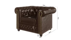 Ropez Chesterfield York fotel pikowany ekoskóra Mg 14