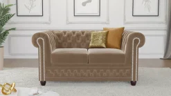 Ropez Chesterfield York sofa 2 os. pikowana welur Riviera 24