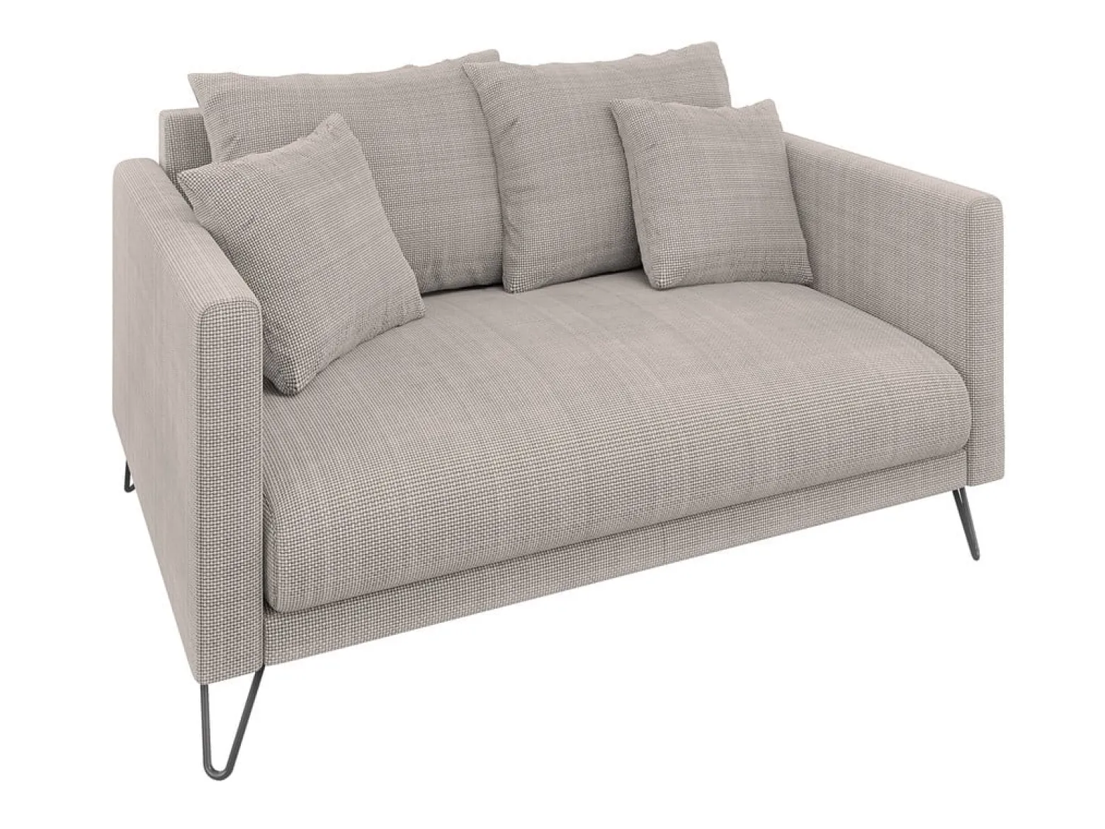 Ropez Freya sofa 2 osobowa nogi metalowe wysokie szenil zimny beż Flow 01