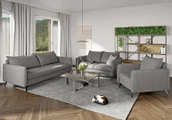Ropez Juli Bis sofa 3 osobowa nogi metalowe tkanina szary