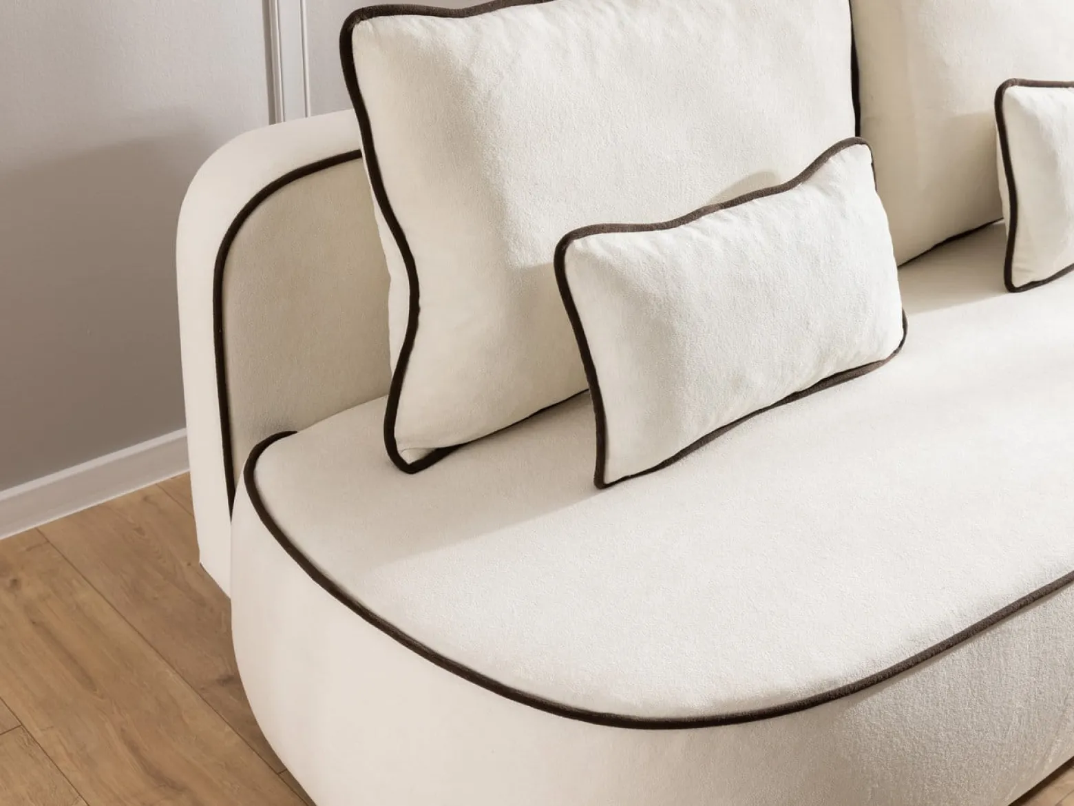Ropez Saga Kids sofa z funkcją i pojemnikiem tkanina plusz biały