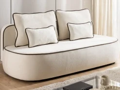 Ropez Saga Kids sofa z funkcją i pojemnikiem tkanina plusz biały