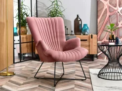 Różowy Welurowy Fotel Nell Glamour Do Salonu I Sypialni