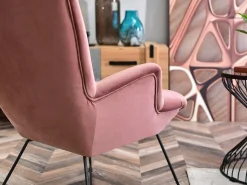 Różowy Welurowy Fotel Nell Glamour Do Salonu I Sypialni