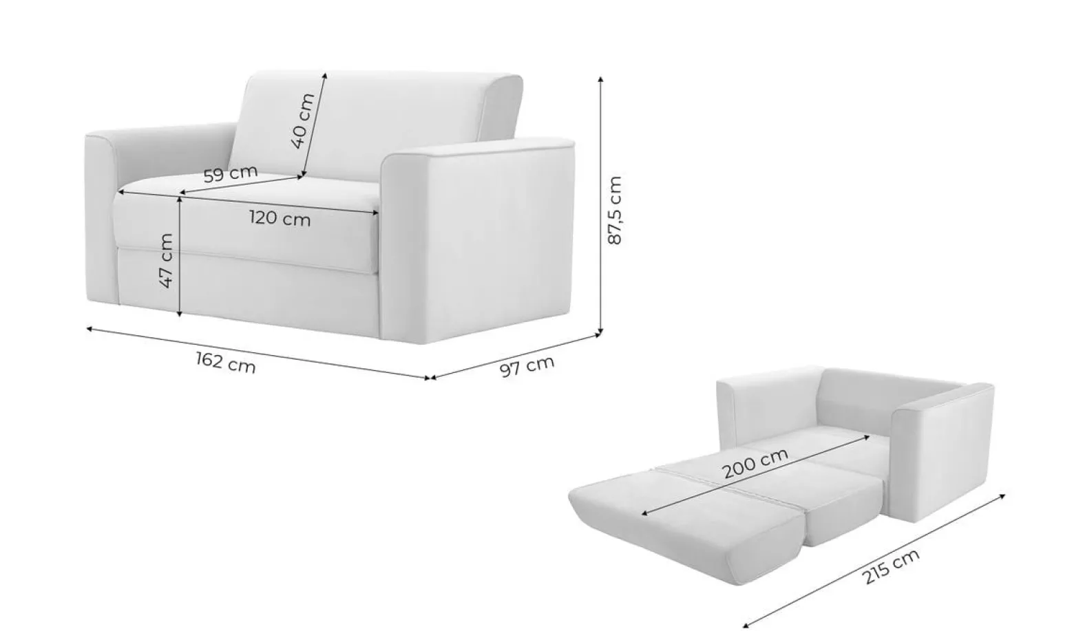 Rozkładana sofa dwuosobowa Jules-Velluto 10