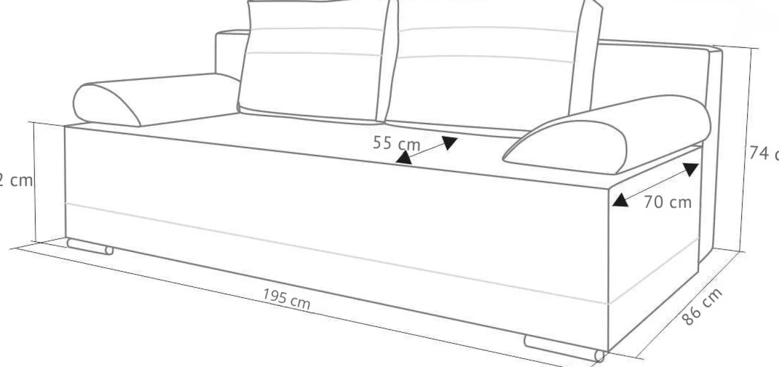 Rozkładana sofa ze sprężynami bonell Eufori Plus Różowa