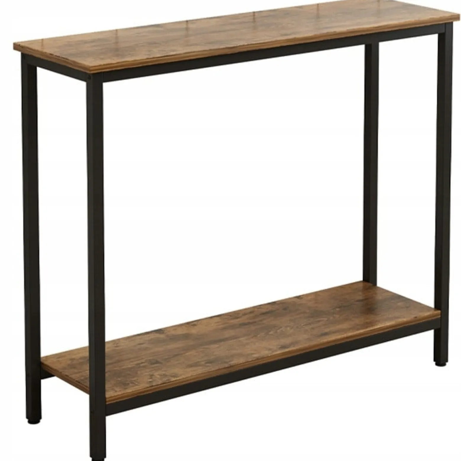Rustykalna konsola 100 cm szafka loft metalowy stelaż brązowy blat regał