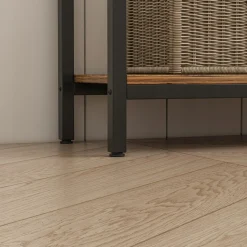 Rustykalna konsola 100 cm szafka loft metalowy stelaż brązowy blat regał