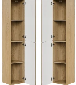 Ryflowane meble NORDIC CREMONA DĄB szafka z blatem 60 cm i słupek