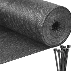 Siatka cieniująca 95% 1,7x10 m osłona na ogrodzenie 185g/m2 100 szt. opasek