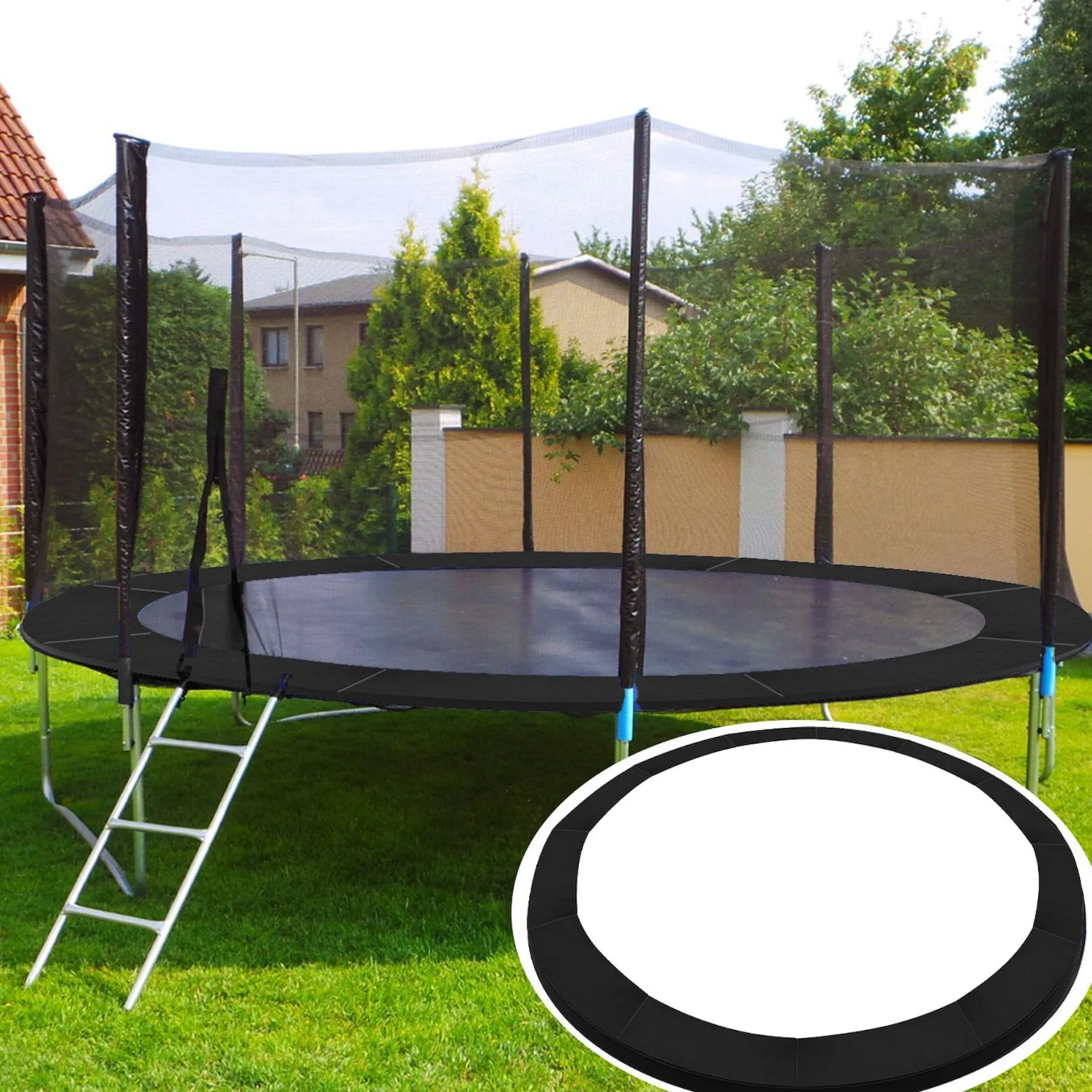 Siatka do trampoliny zewnętrzna z osłoną na sprężyny 366 cm 12 FT 8 słupków