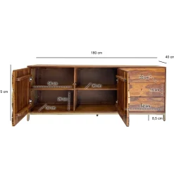Sideboard z Drewna Sheesham 180 cm Komoda 2 Drzwi 3 Szuflady Nowoczesny