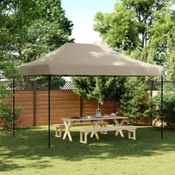 Składany namiot imprezowy typu pop-up, taupe, 410x279x315 cm