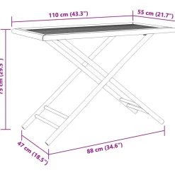 Składany stolik ogrodowy, 110x55x75 cm, bambusowy