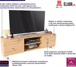 Skandynawska szafka RTV pod telewizor dąb artisan + biały - Elro