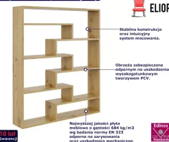 Skandynawski regał wiszący lub stojący w kolorze dąb artisan - Avtica