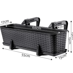 Skrzynka Balkonowa Doniczka Uchwyty Podstawka 60cm
