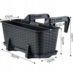 Skrzynka Doniczka Balkonowa Uchwyty Zestaw 40+60cm