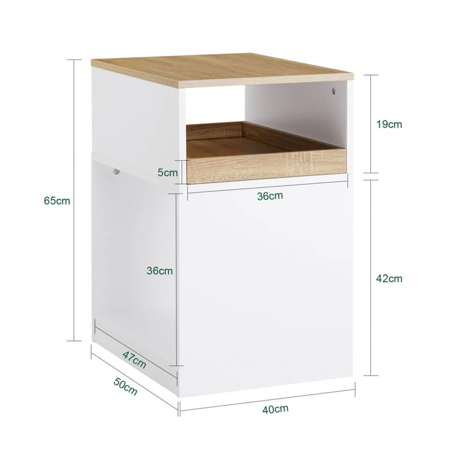 SoBuy Kontener biurowy z jedną szufladą 40x50x65cm Nowoczesny ASK08-NW