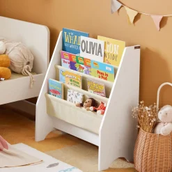 SoBuy Regał dziecięcy z 4 półkami Biały 62x30x71cm Funkcjonalny FRG225-W