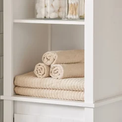 SoBuy Słupek łazienkowy z 1 drzwiami Biały 45x35x170cm Nowoczesny BZR102-W
