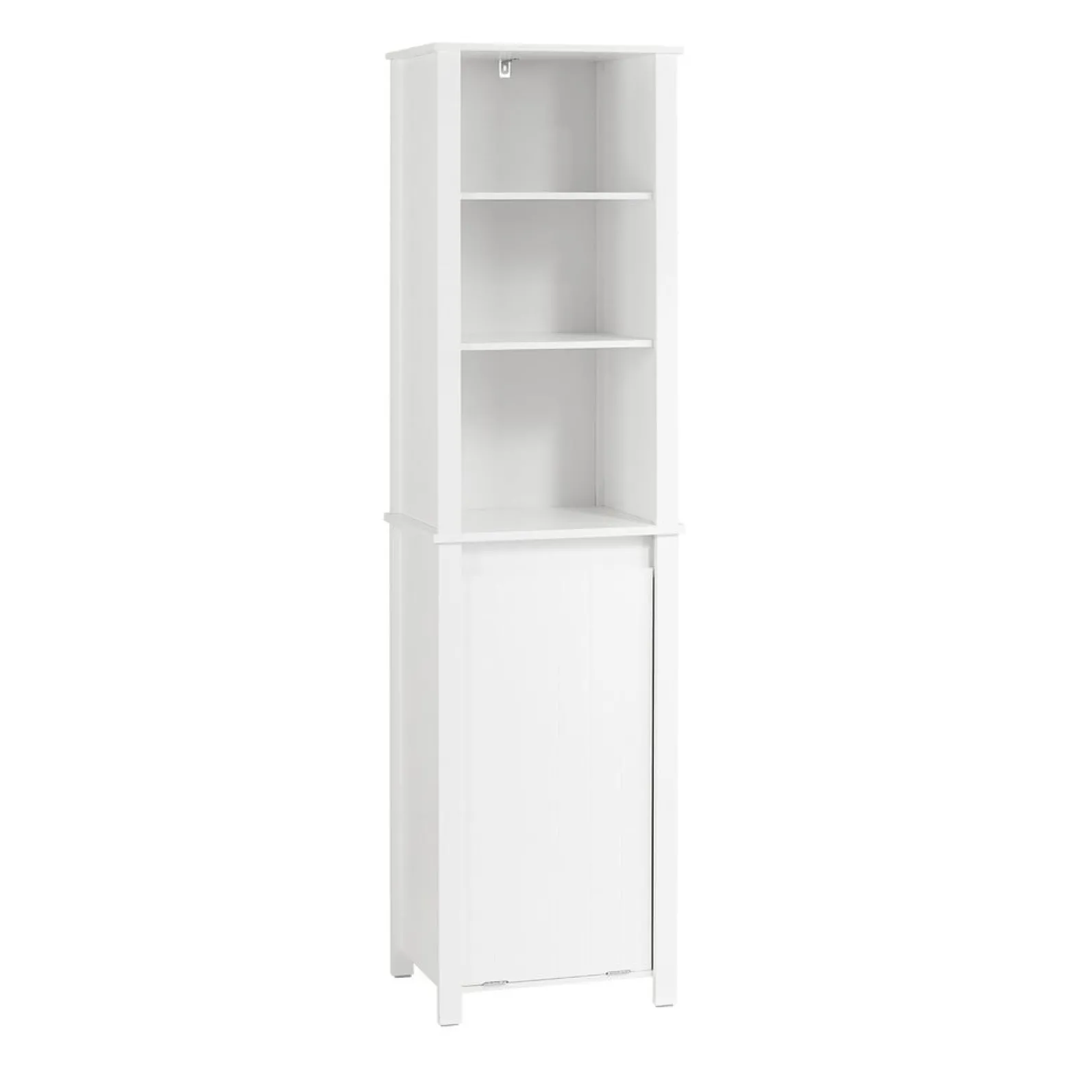 SoBuy Słupek łazienkowy z 1 drzwiami Biały 45x35x170cm Nowoczesny BZR102-W