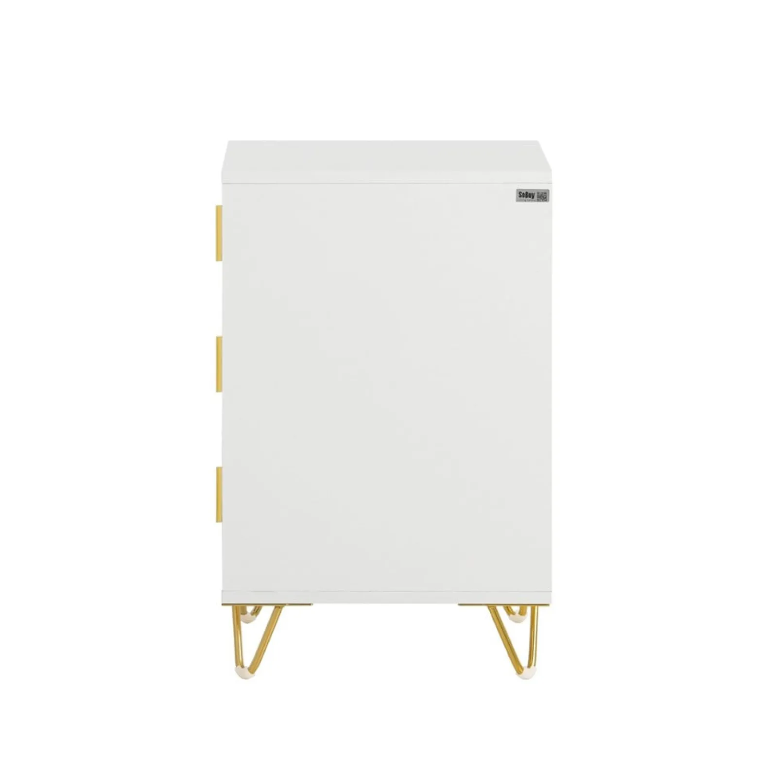 SoBuy Szafka nocna z 3 szufladami Biały 40x40x63cm Nowoczesny FBT115-L-W