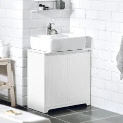 SoBuy Szafka pod umywalkę Biały 60x30x60cm Nowoczesny BZR108-W