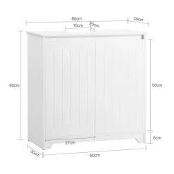 SoBuy Szafka pod umywalkę Biały 60x30x60cm Nowoczesny BZR108-W