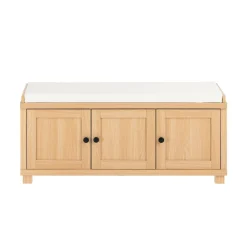 SoBuy Ławka na buty z 3 drzwiczkami 104x35x47cm Nowoczesny FSR188-N