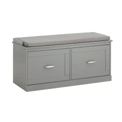 SoBuy Ławka na buty z 2 szufladą Jasnoszary 100x48x38cm Vintage FSR131-HG