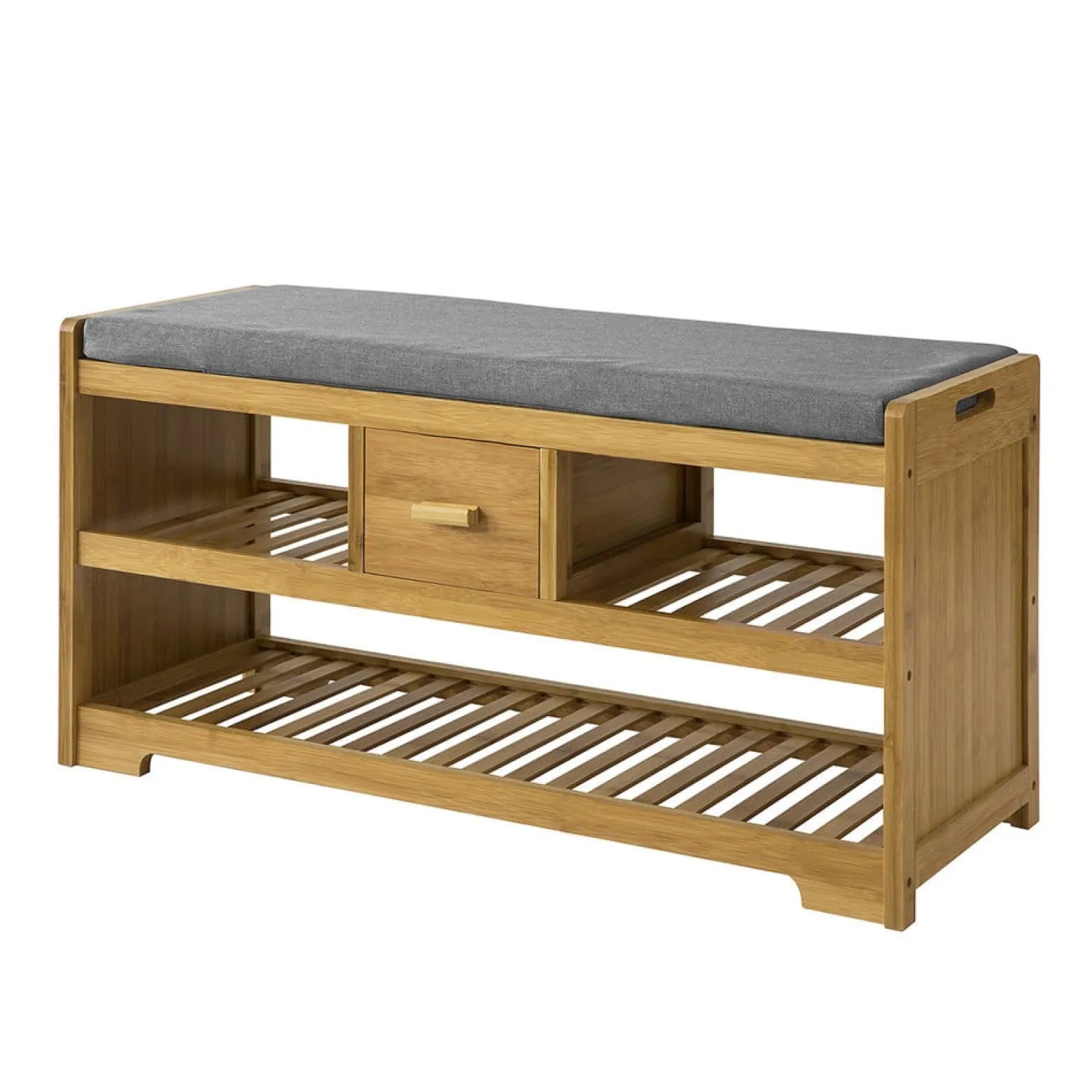 SoBuy Ławka na buty z 1 szufladą 91x34x45cm Rustykalny FSR75-N