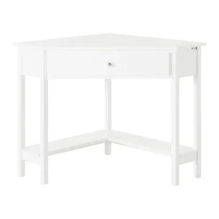 SoBuy Biurko narożne z szufladą Biały 76x76x76 cm FWT31-W