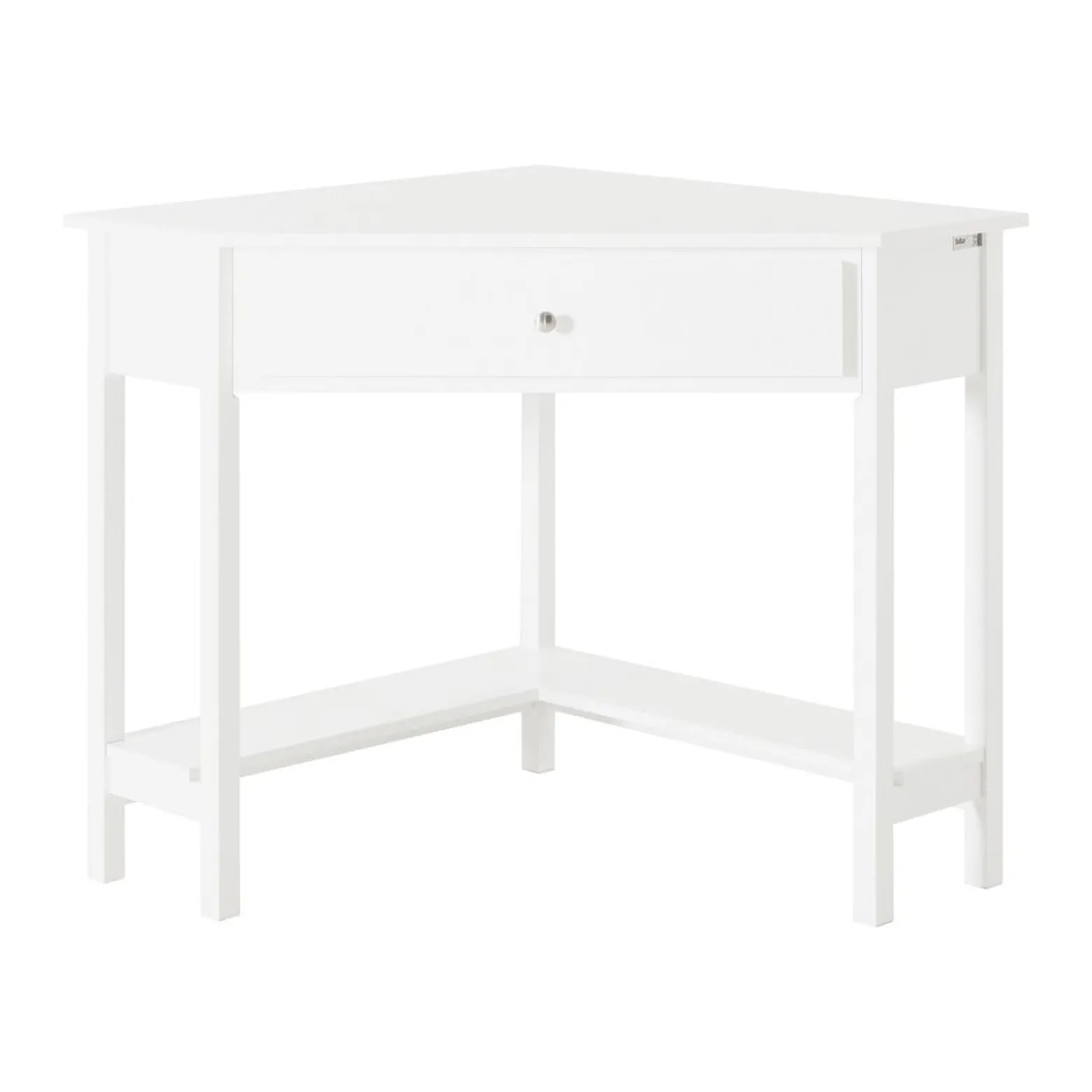 SoBuy Biurko narożne z szufladą Biały 76x76x76 cm FWT31-W