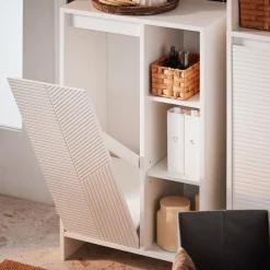 SoBuy Komoda na bieliznę z 1 drzwiami Biały 30x50x86cm Klasyczny BZR156-W
