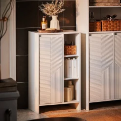 SoBuy Komoda na bieliznę z 1 drzwiami Biały 30x50x86cm Klasyczny BZR156-W